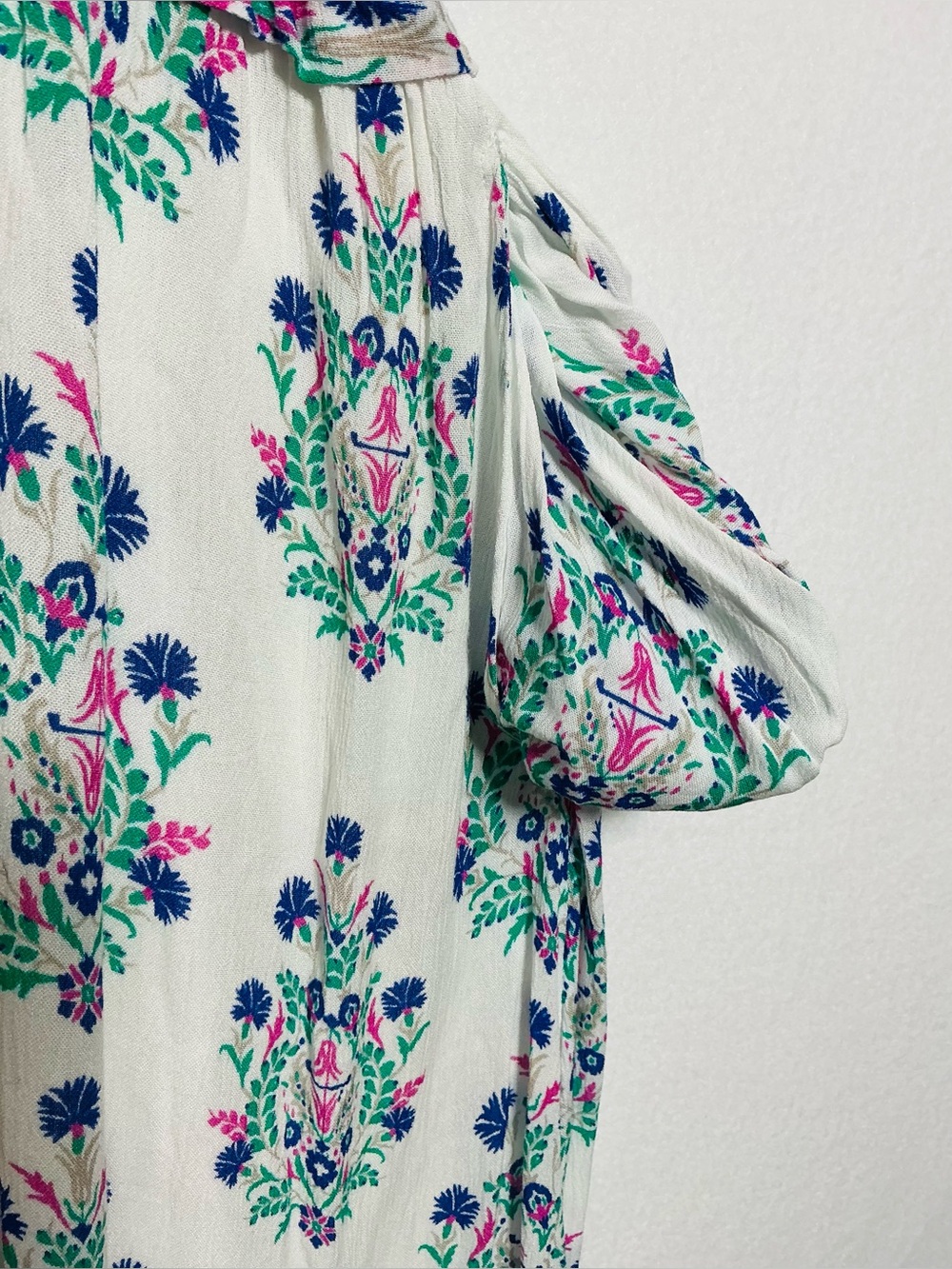 Chico’s Boho Floral Print Maxi Dress - Fits L/14) - Tassel Accents - Picture 11 of 13